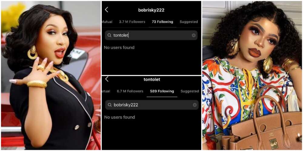 Trouble in Paradise: Long Time Besties Tonto Dikeh and Bobrisky, Unfollow Each Other, Fans React