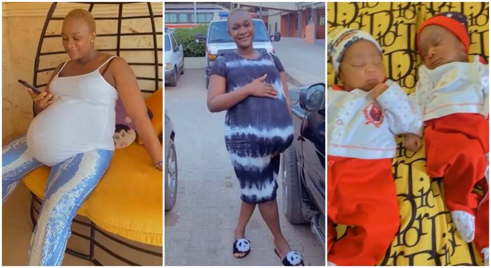 I Receive My Own: Young Mum Welcomes Beautiful Twins, Flaunts Eye-popping  Baby Bump in Video 