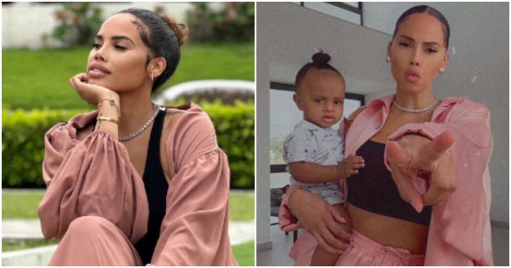 Wizkid's manager and their second son Wizkid's manager and their second son