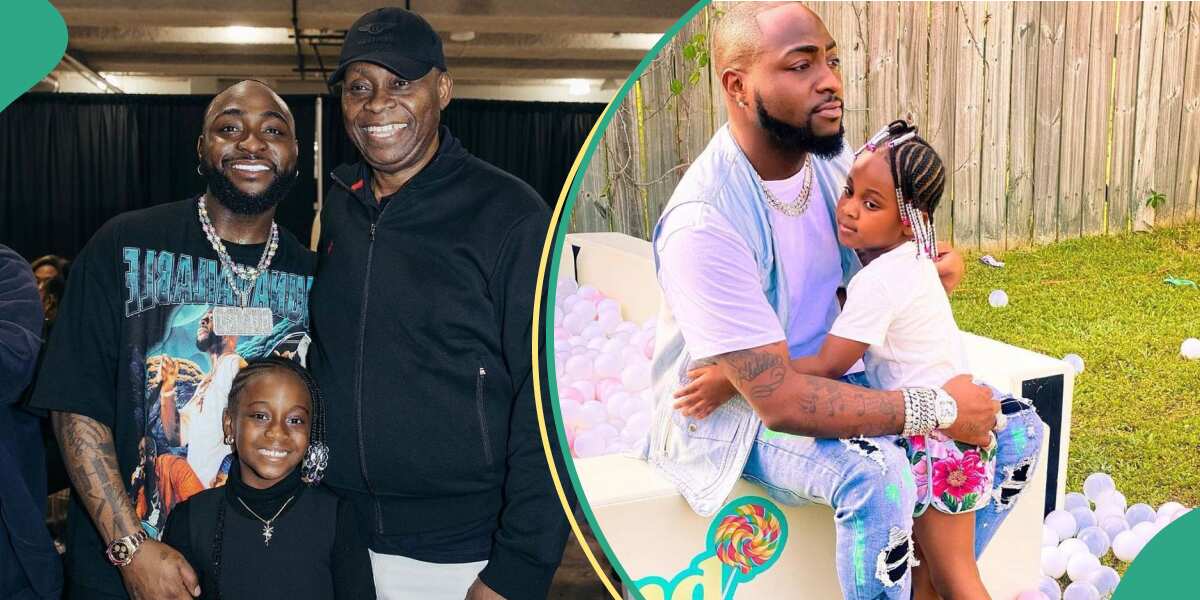 Check out Hailey Adeleke's new look in family photo with Davido and grandpa that has left netizens talking