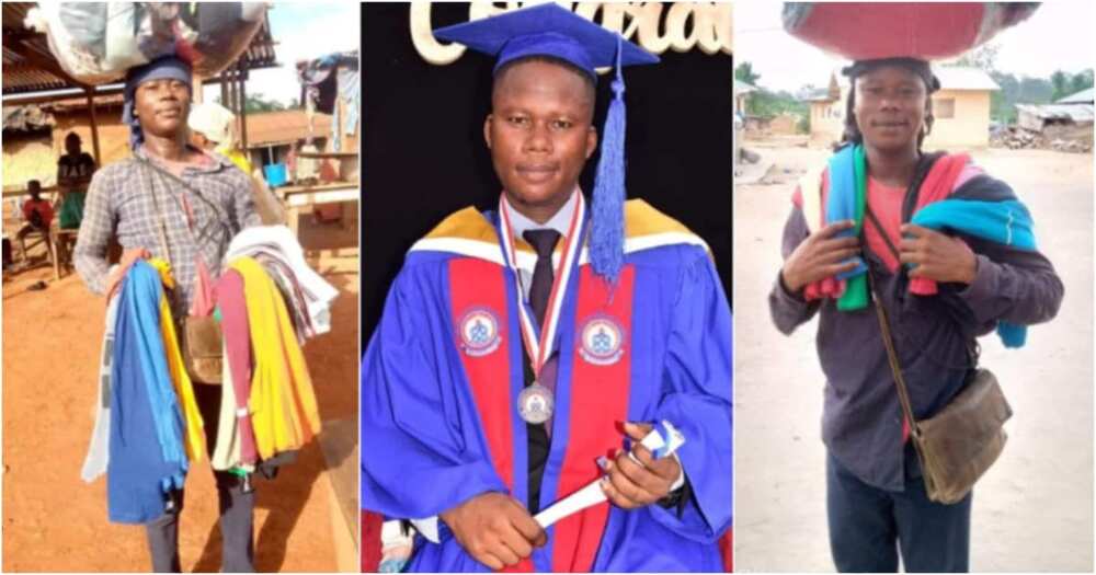 I am tired: First-class graduate who sells second-hand clothes cries out, says he needs a job