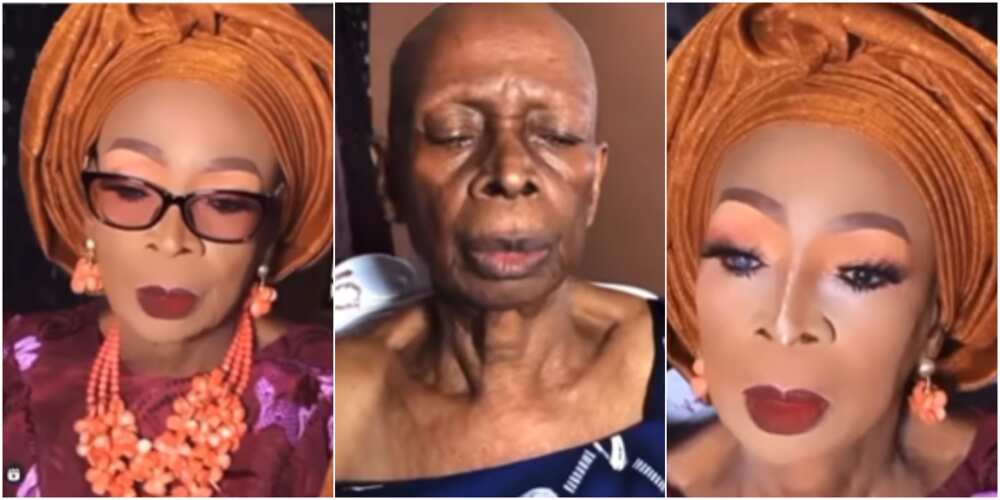 A makeup artist transformed the woman's face