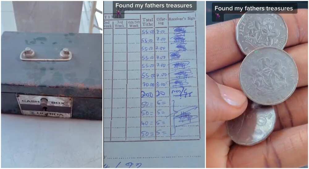 Photos of a safe box opened by a Nigerian man.