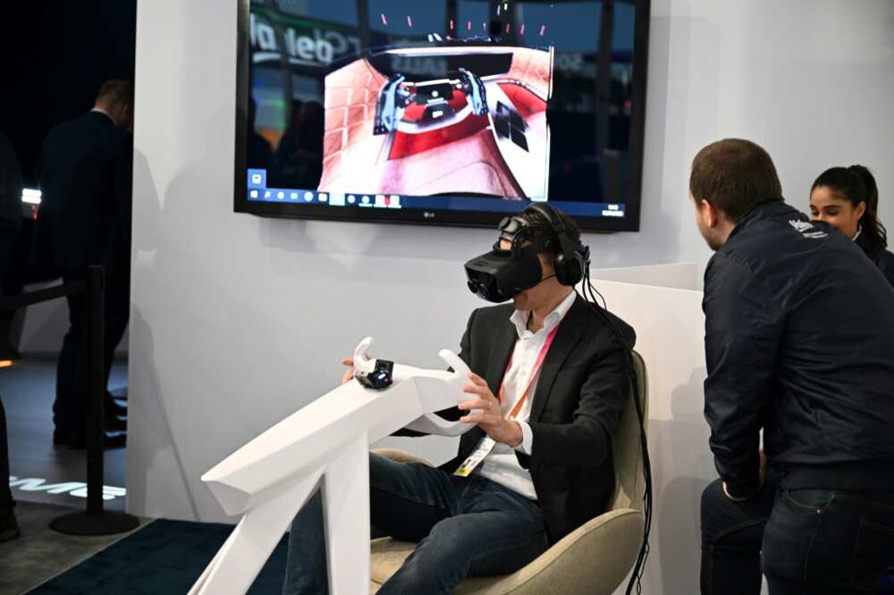 French company Valeo demonstrates the use of a virtual reality headset at the 2023 CES technology show in Las Vegas, Nevada French company Valeo demonstrates the use of a virtual reality headset at the 2023 CES technology show in Las Vegas, Nevada