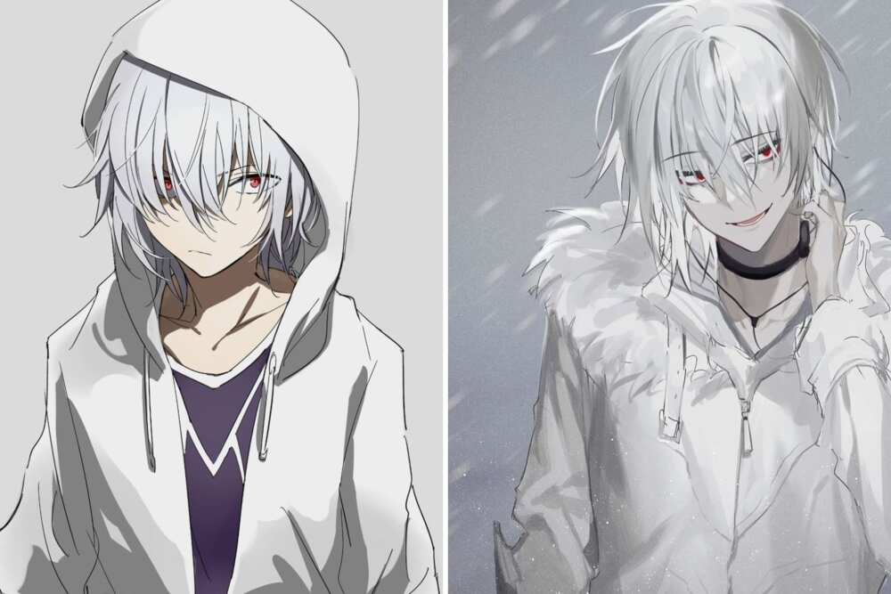 Anime characters with white hair