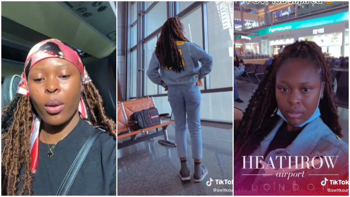 Watch how this Nigerian lady reacted as she got ready to leave the country for UK