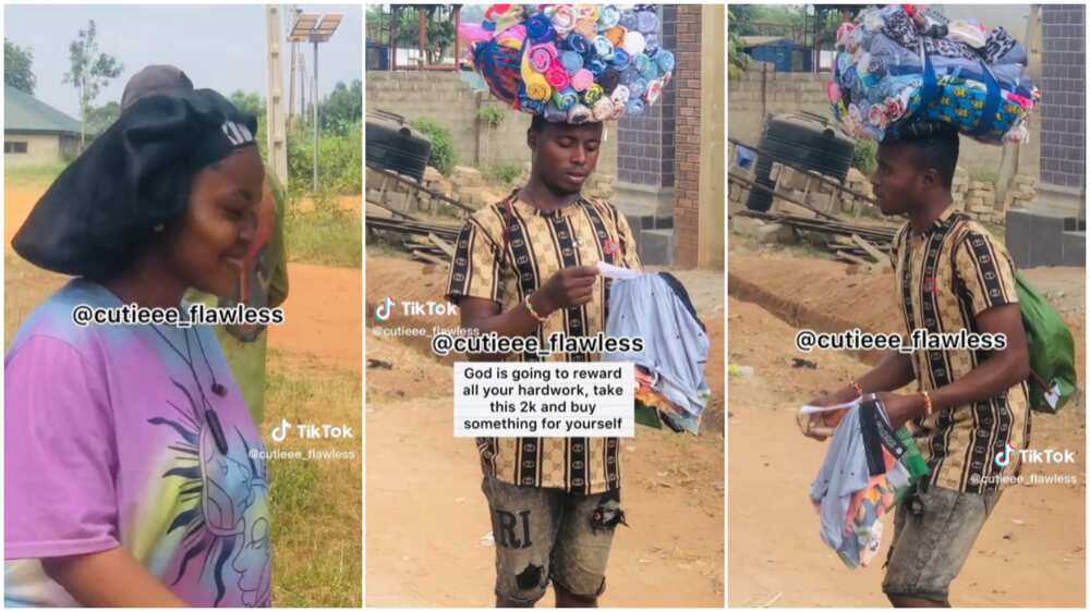 Showing love to strangers/male hawker received free N2,000.