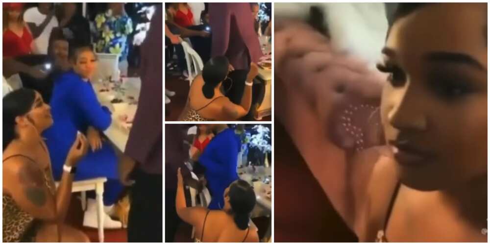 Video shows embarrassing moment man walked out on pretty lady when she proposed to him in public