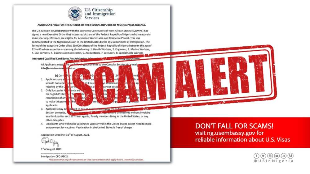 US Mission warns Nigerians about work e-visa