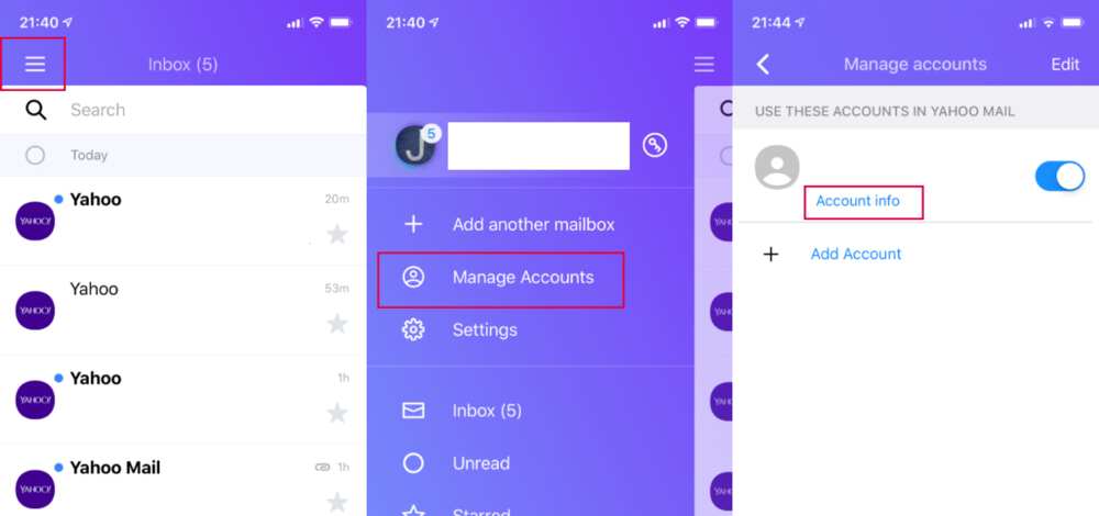 Change Yahoo mail password on iPhone