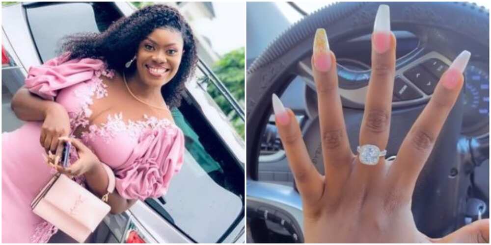 Actress Khadijat Ayoade flaunts ring as she gets engaged (videos)