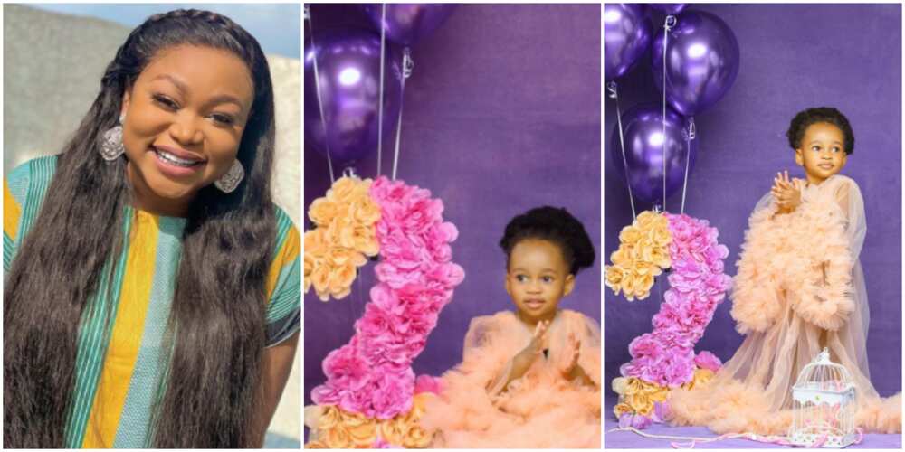 Actress Ruth Kadiri and daughter Reign.