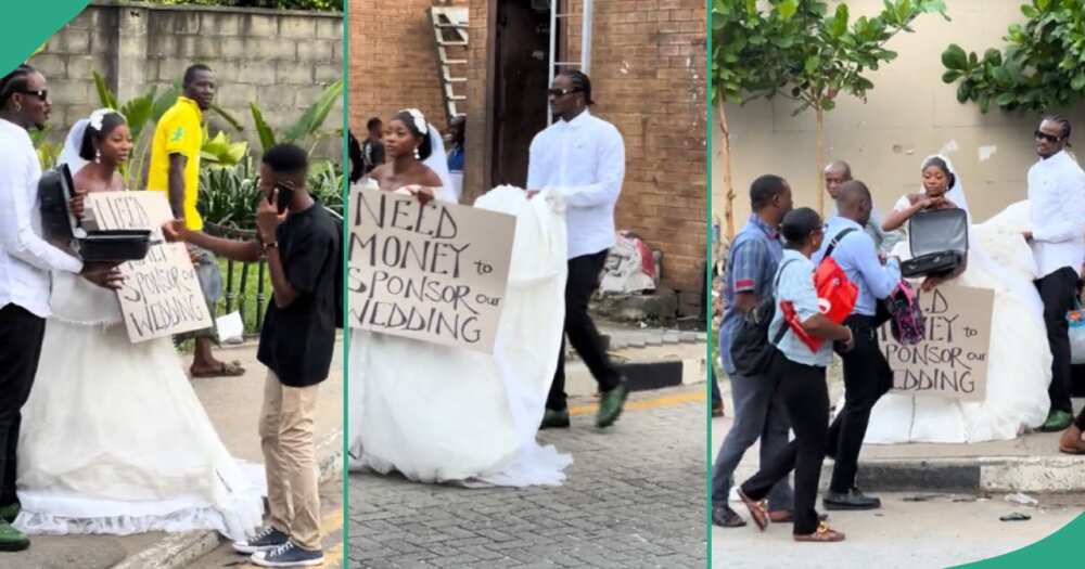 Nigerian lady spotted in public with her man begging money for their wedding, prank video causes stir