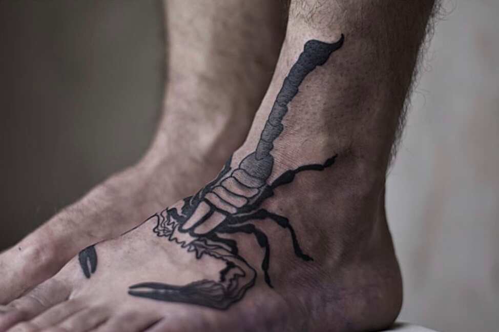 Realistic Mechanical Arm Tattoo, 6 Black and White Scorpion Tattoo.