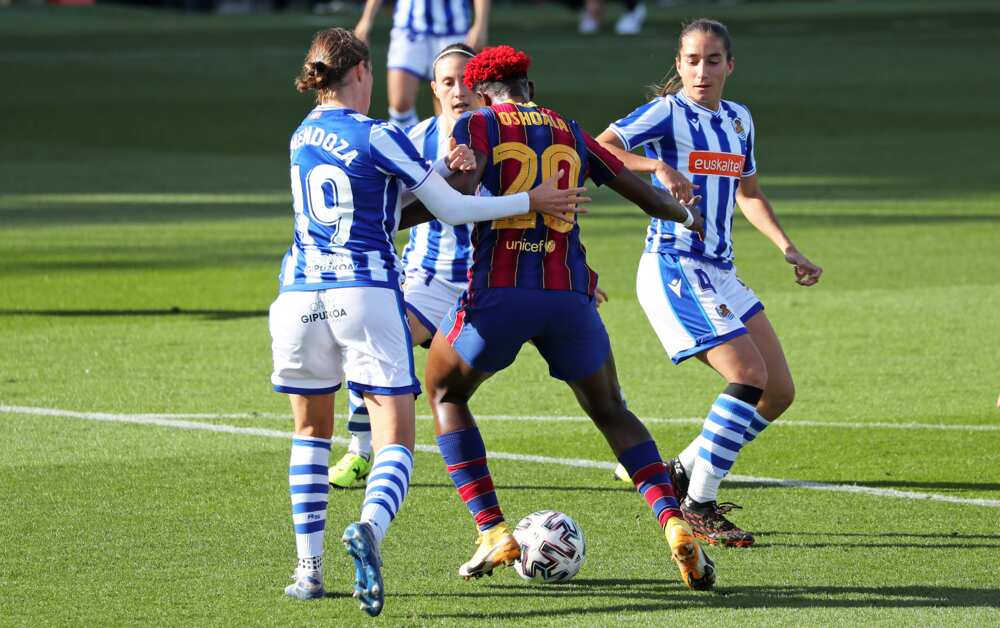 Asisat Oshoala, Nigerian star, ends Champions League goal drought for Barcelona Ladies