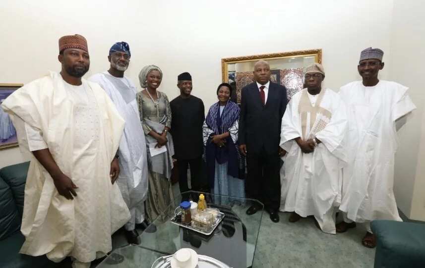See how Osinbajo, Obasanjo arrived the Murtala Muhammed memorial lecture (Photos)