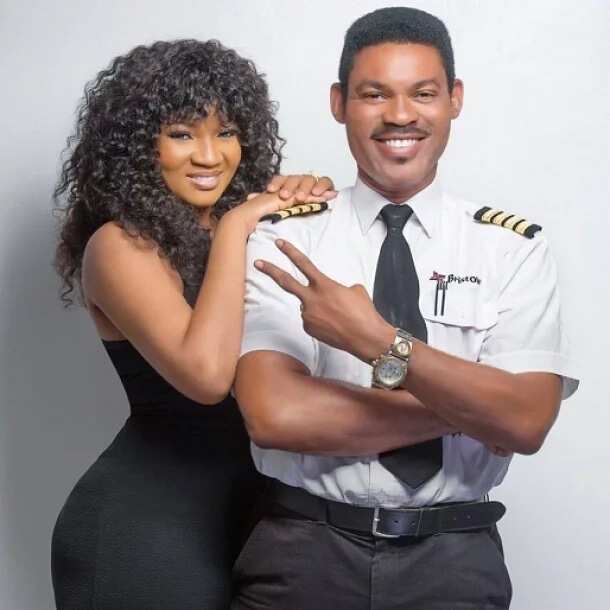 Omotola Jalade and her husband, Capt. Matthew Ekeinde