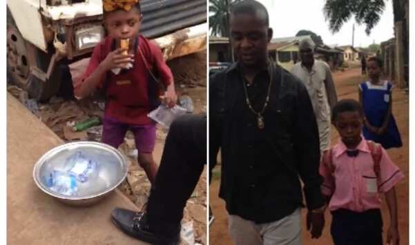 Man picks up ‘kid hawker’ from the street and sends him to school (photos, video)