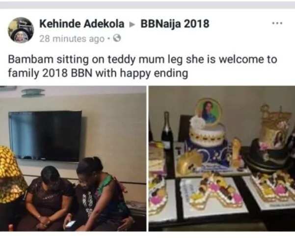 BBNaija: Teddy A throws surprise birthday party for BamBam (photo)