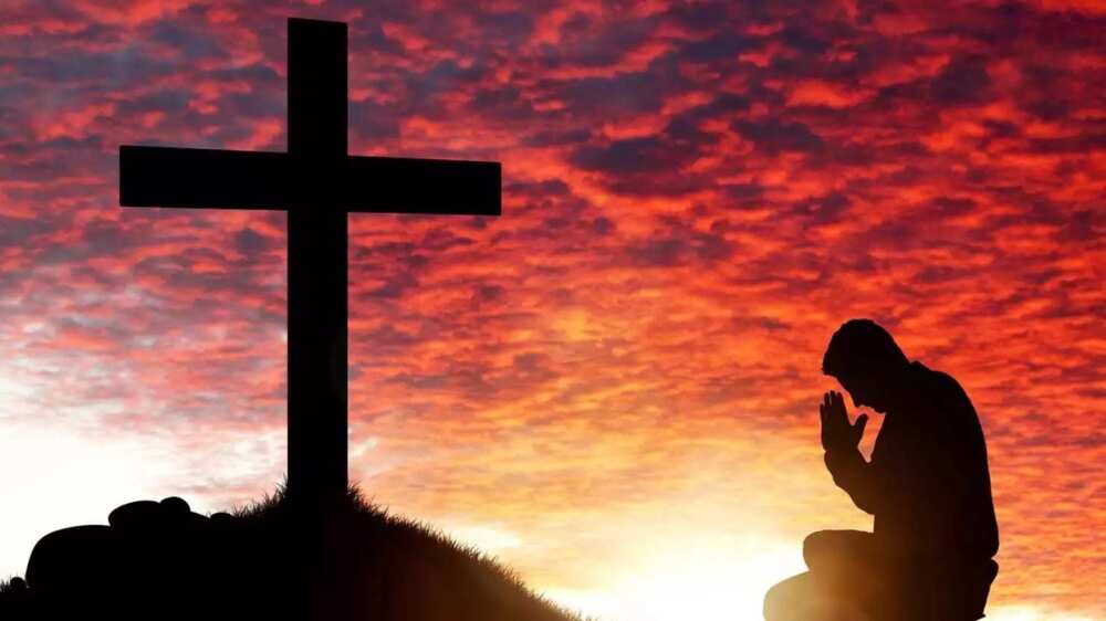 Christian man praying Christian man praying