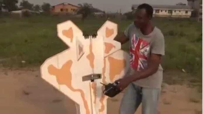 Checkout plane made from plywood by a Nigerian man