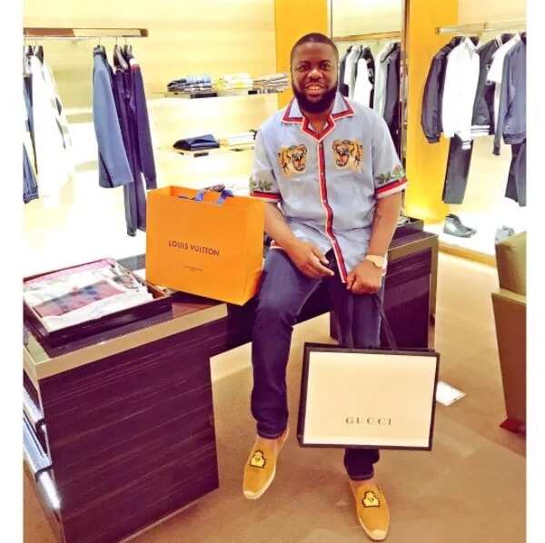 Hushpuppi shows off 3 Louis Vuitton travel bags worth millions of naira (photo)