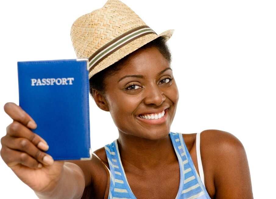 A girl with passport