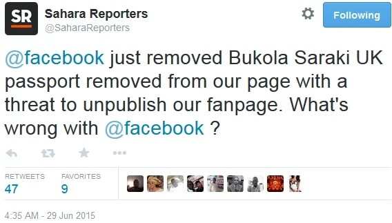 Facebook Threatens Sahara Reporters Over Saraki