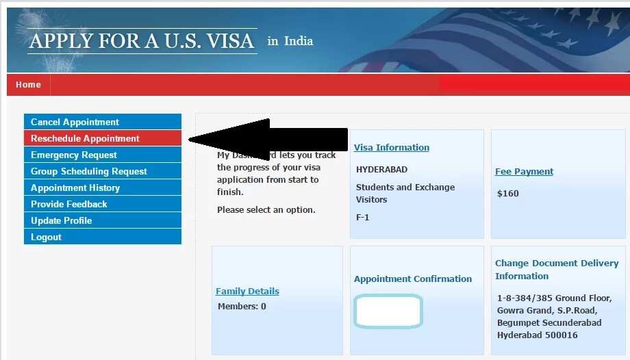 How to re-schedule visa application interview