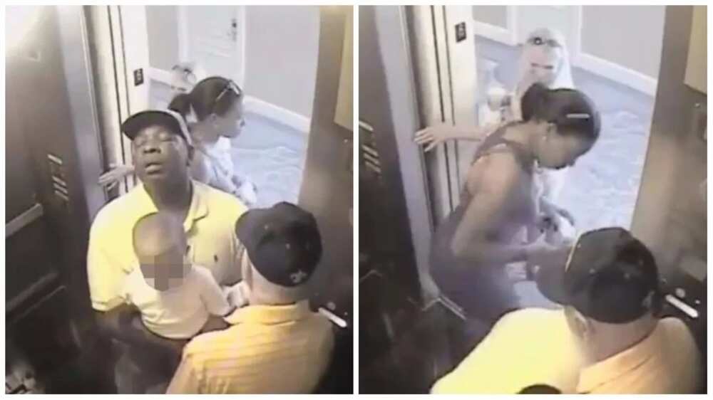 Couple uses baby to distract elderly man as they rob him in an elevator (photos, video)