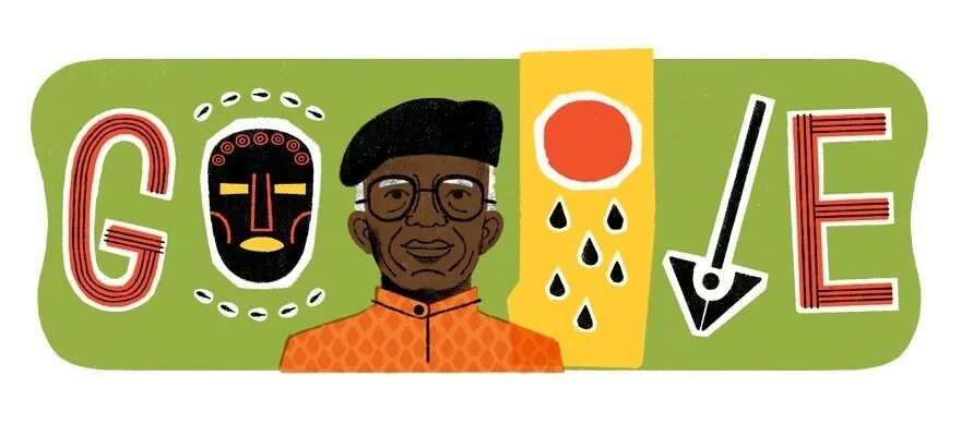 Google Doodle celebrating Achebe on his 87th birthday. Photo source: Google