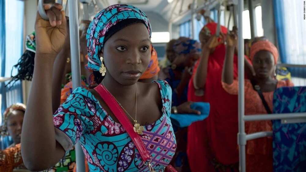 A girl in the bus