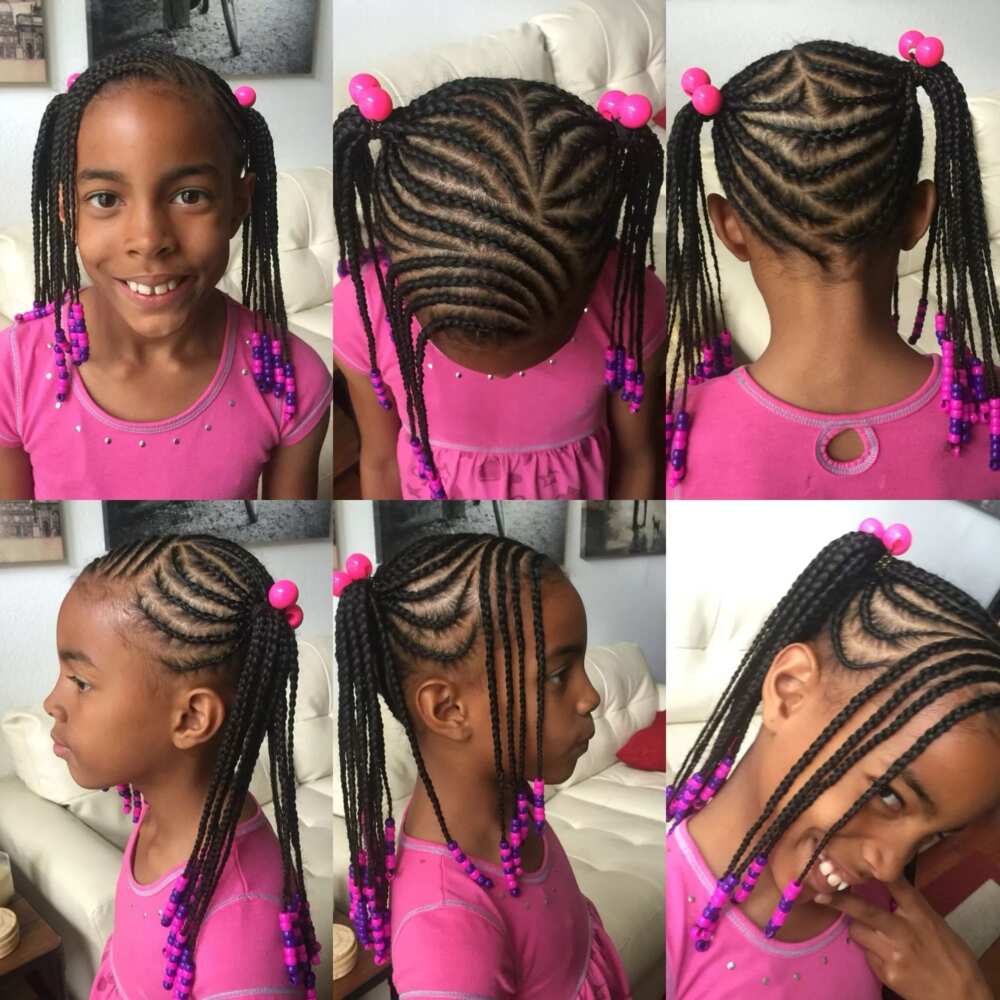 Cute kids braids with beads 