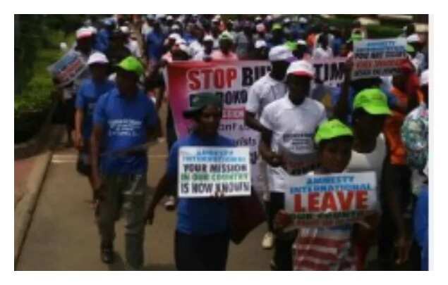 Boko Haram: Protesters threaten to shut down Nigeria if Amnesty International does not vacate within 24hrs