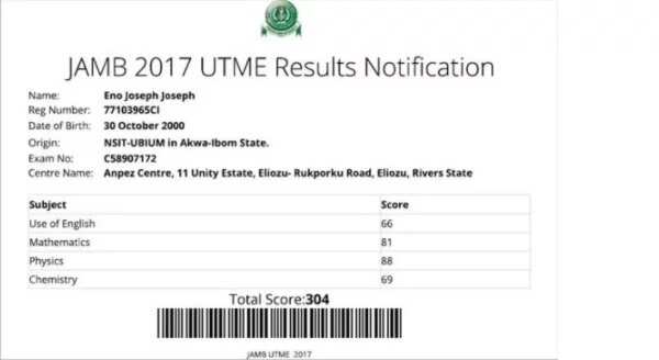 Check out the candidates with very HIGH scores in the just concluded JAMB exam (photos)