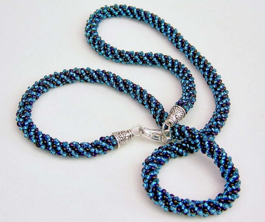 spiral beaded necklace