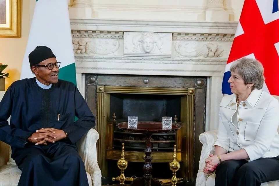 Yanzu-yanzu: Buhari ya gana da Firam ministan Birtaniya, Theresa May