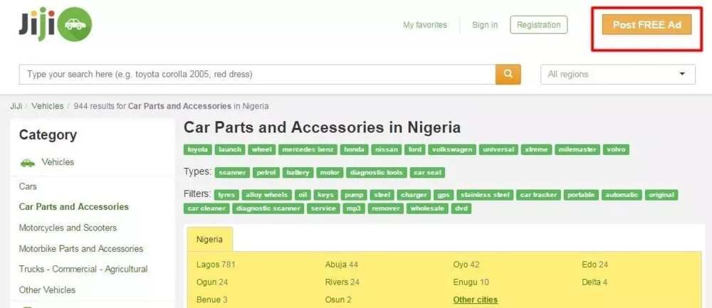 Jiji homepage screenshot Jiji homepage screenshot