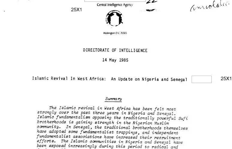 Declassified CIA file predicted rise of Boko Haram, Islamic fundamentalism in Nigeria
