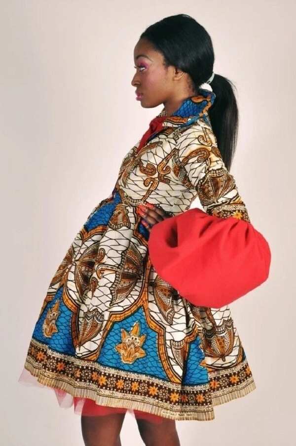 Ankara dress with drapery for pregnant mothers