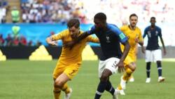 France star defender makes comical gesture of handball against Australia