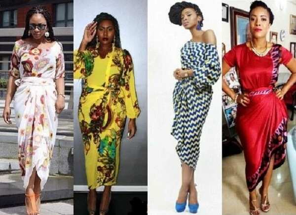 ankara and chiffon combination styles