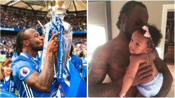 Proud father! See lovely photos of Victor Moses' partner and kids