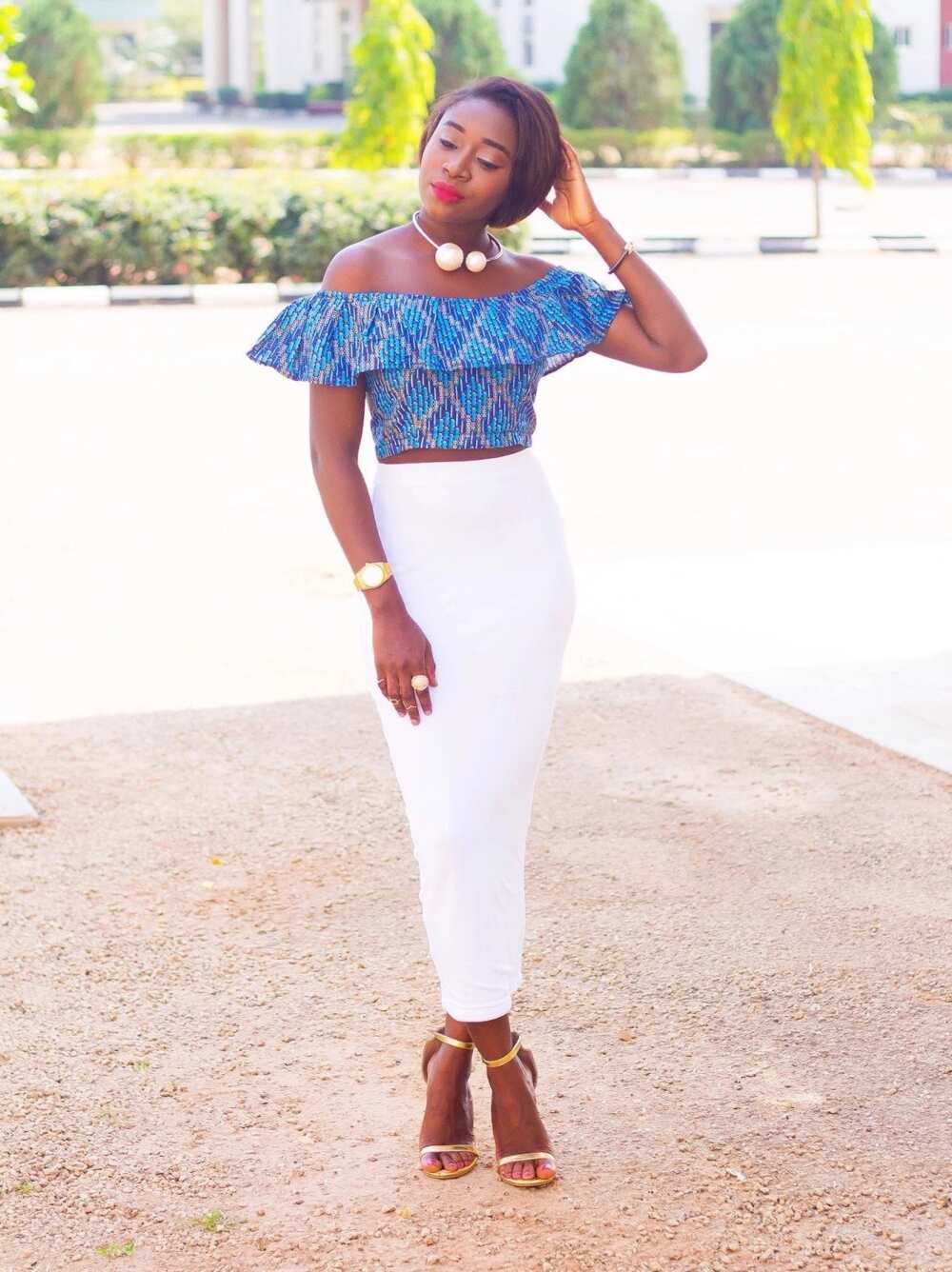 Ankara top and pencil skirt