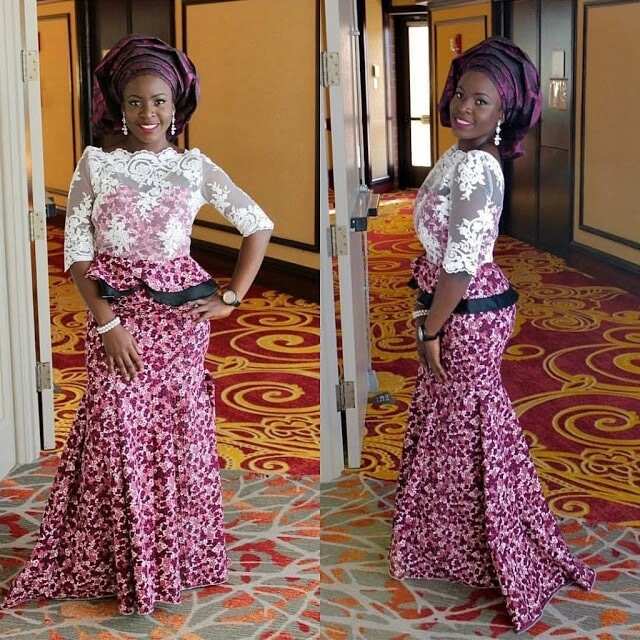 Nigerian blouse style with French lace