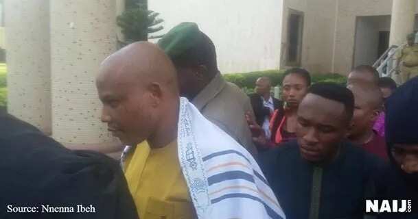 Biafra: Nnamdi Kanu leaving the court today