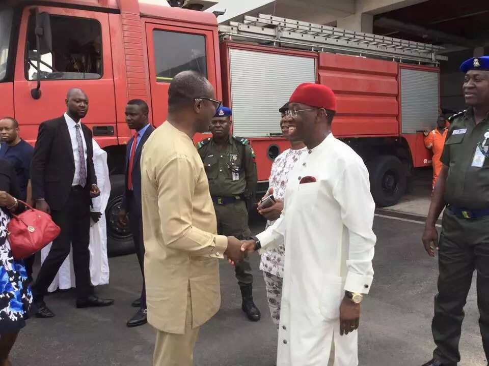 Governor Okowa with Ibe Kachikwu, minister of state for petroleum