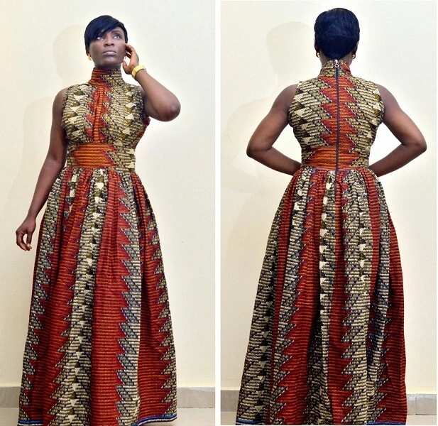 Ankara maxi dress with snake print