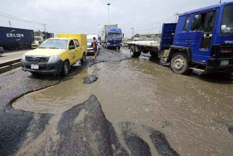 Governor Amosun said Dangote heavy trucks are responsible for damaging many roads in Ogun state but the company is not contributing towards repairing the roads.