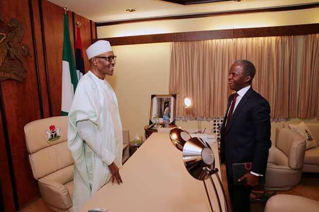 President Muhammadu Buhari receives briefing from VP Osinbajo